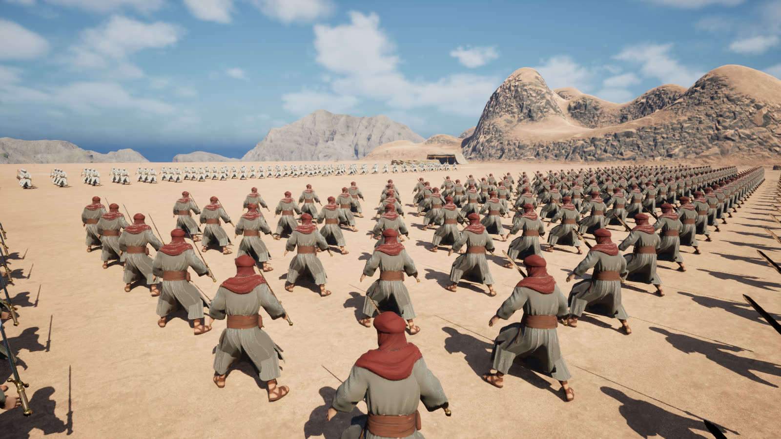 The Quraysh army arrayed for battle on the plain of Badr